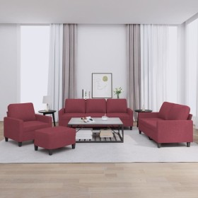 Juego de sofás con cojines 4 piezas tela rojo tinto de , Sofás - Ref: Foro24-3201442, Precio: 627,25 €, Descuento: %