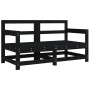 Gartensofas mit Kissen, 2 Stück Massivholz Kiefer Schwarz. von , Modulare Sofas für den Außenbereich - Ref: Foro24-825594, Pr...