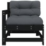 Gartensofas mit Kissen, 2 Stück Massivholz Kiefer Schwarz. von , Modulare Sofas für den Außenbereich - Ref: Foro24-825594, Pr...