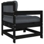 Gartensofas mit Kissen, 2 Stück Massivholz Kiefer Schwarz. von , Modulare Sofas für den Außenbereich - Ref: Foro24-825594, Pr...