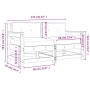 Gartensofas mit Kissen, 2 Stück Massivholz Kiefer Schwarz. von , Modulare Sofas für den Außenbereich - Ref: Foro24-825594, Pr...
