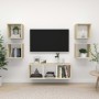 Muebles de salón 5 pzas madera ingeniería blanco y roble Sonoma de , Muebles TV - Ref: Foro24-3079615, Precio: 146,83 €