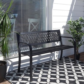 ProGarden Black steel bench 119x50x75 cm by , garden benches - Ref: Foro24-436173, Price: 95,41 €, Discount: %