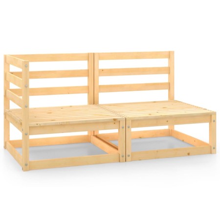 Zweiteiliges Gartensitzmöbel-Set aus massivem Kiefernholz. von , Modulare Sofas für den Außenbereich - Ref: Foro24-805690, Pr...