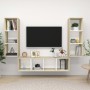Muebles de salón 3 pzas madera ingeniería blanco y roble Sonoma de , Muebles TV - Ref: Foro24-3079750, Precio: 163,89 €, Desc...