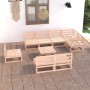 9-piece solid pine wood garden furniture set by , Garden sets - Ref: Foro24-3075629, Price: 532,01 €, Discount: %