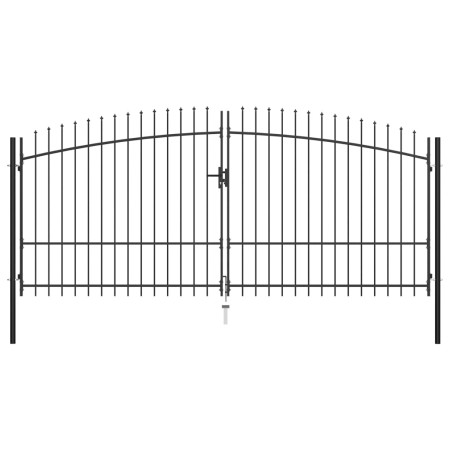 Doppeltes Tor für Zaun mit Lanzen-Spitzen 400x225 cm von , Gartentore - Ref: Foro24-145741, Preis: 254,06 €, Rabatt: %