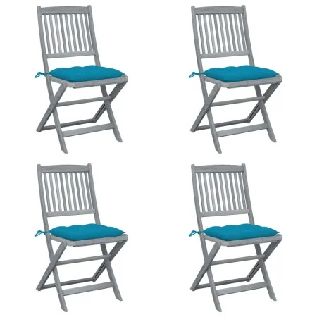 Klappbare Gartenstühle, 4 Stück, Kissen aus massivem Akazienholz von vidaXL, Gartenstühle - Ref: Foro24-3064582, Preis: 207,0...