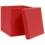Aufbewahrungsboxen mit Deckel 10 Stück rot 28x28x28 cm von , Aufbewahrungskörbe - Ref: Foro24-325222, Preis: 57,66 €, Rabatt: %