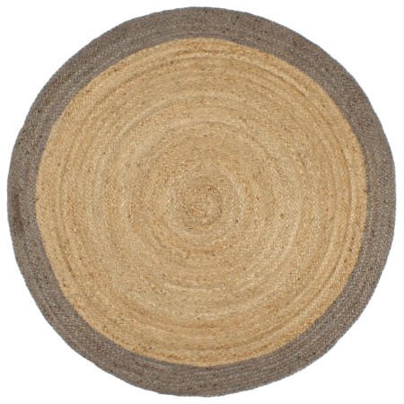 Handmade jute rug with gray border 210 cm by , Rugs - Ref: Foro24-343603, Price: 125,22 €, Discount: %