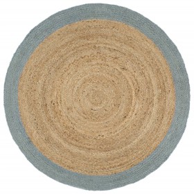 Handgefertigter Jute-Teppich mit olivgrünem Rand, 180 cm. von , Teppiche - Ref: Foro24-343608, Preis: 94,96 €, Rabatt: %