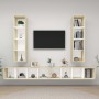 Wohnzimmermöbel 4-teilig, weiß und Eiche Sonoma von , TV-Möbel - Ref: Foro24-3079894, Preis: 254,62 €, Rabatt: %