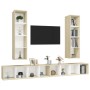 Wohnzimmermöbel 4-teilig, weiß und Eiche Sonoma von , TV-Möbel - Ref: Foro24-3079894, Preis: 254,62 €, Rabatt: %