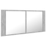 Armario espejo baño luz LED acrílico gris hormigón 100x12x45 cm de , Tocadores de baño - Ref: Foro24-804984, Precio: 65,82 €,...