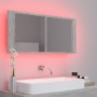 Armario espejo baño luz LED acrílico gris hormigón 100x12x45 cm de , Tocadores de baño - Ref: Foro24-804984, Precio: 65,82 €,...
