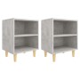 Nachttische 2 Stück, Holzbeine in Betongrau, 40x30x50 cm. von , Nachttische - Ref: Foro24-805788, Preis: 57,32 €, Rabatt: %
