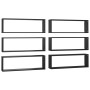 Estantes cubo de pared 6 uds contrachapado negro 80x15x26,5 cm de , Estantes y estanterías - Ref: Foro24-807111, Precio: 69,1...
