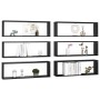 Estantes cubo de pared 6 uds contrachapado negro 80x15x26,5 cm de , Estantes y estanterías - Ref: Foro24-807111, Precio: 69,1...