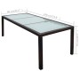 Gartentisch aus synthetischem Rattan und braunem Glas 190x90x75 cm von , Gartentische - Ref: Foro24-44068, Preis: 347,12 €, R...