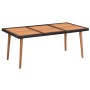 Set de comedor de jardín 7 pzas ratán sintético negro y marrón