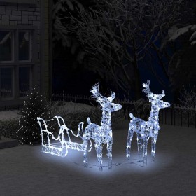 Weihnachtsdekoration Rentiere und Schlitten aus Acryl 160 LEDs 130 cm von , Weihnachtsbeleuchtung - Ref: Foro24-289979, Preis...