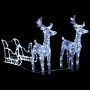Weihnachtsdekoration Rentiere und Schlitten aus Acryl 160 LEDs 130 cm von , Weihnachtsbeleuchtung - Ref: Foro24-289979, Preis...