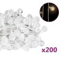 Garland of lights with 8 functions, 20m long, 200 warm white LED bulbs. by , Christmas lights - Ref: Foro24-328810, Price: 25...