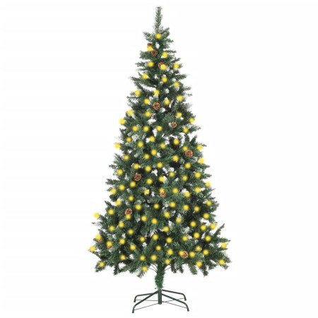 Künstlicher Weihnachtsbaum mit Lichtern und Zapfen, 210 cm. von , Weihnachtsbäume - Ref: Foro24-3077748, Preis: 144,56 €, Rab...
