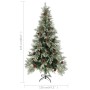 Christmas tree with lights and pine cones PVC PE green and white 225 cm by , Christmas trees - Ref: Foro24-3094566, Price: 25...