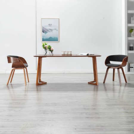 Gebogener Holz-Dining-Stuhl mit grauem Stoff von , Essstühle - Ref: Foro24-283111, Preis: 218,11 €, Rabatt: %