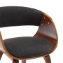 Gebogener Holz-Dining-Stuhl mit grauem Stoff von , Essstühle - Ref: Foro24-283111, Preis: 218,11 €, Rabatt: %