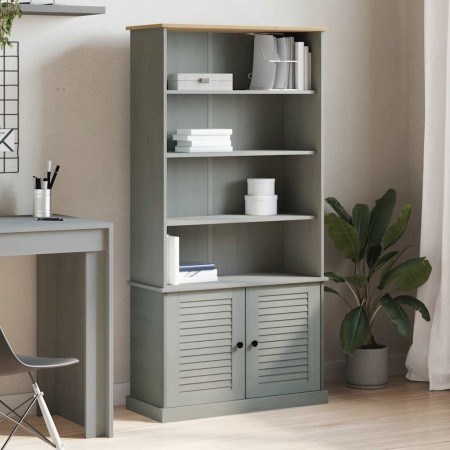 VIGO solid pine wood bookcase in gray, 85x35x170 cm by , Bookcases and shelves - Ref: Foro24-353198, Price: 233,74 €, Discoun...