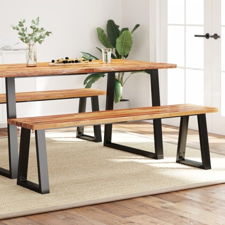 Solid acacia wood live edge bench 160 cm by , Benches for halls and storage - Ref: Foro24-353295, Price: 176,51 €, Discount: %