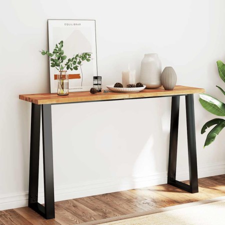Solid acacia wood live edge console table 140x40x80 cm by , Side tables - Ref: Foro24-353297, Price: 171,14 €, Discount: %