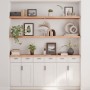 Regal aus Eichenholz für die Wand, hellbraun behandelt, 160x40x(2-4) cm. von , Regale und Regale - Ref: Foro24-363710, Preis:...