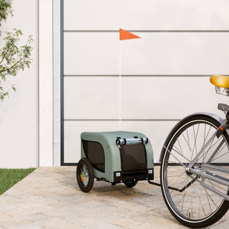 Fahrradanhänger für Haustiere aus Eisen und grauem schwarzen Oxford-Stoff. von , Kinderwagen für Haustiere - Ref: Foro24-9399...