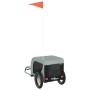 Fahrradanhänger für Haustiere aus Eisen und grauem schwarzen Oxford-Stoff. von , Kinderwagen für Haustiere - Ref: Foro24-9399...