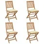 4 pcs folding garden chairs and solid acacia wood cushions by vidaXL, Garden chairs - Ref: Foro24-3064688, Price: 213,63 €, D...