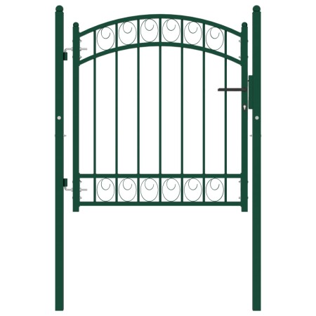Puerta de jardín con arco superior acero verde 100x100 cm de , Puertas de jardín - Ref: Foro24-146363, Precio: 157,65 €, Desc...