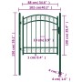 Puerta de jardín con arco superior acero verde 100x100 cm de , Puertas de jardín - Ref: Foro24-146363, Precio: 157,65 €, Desc...