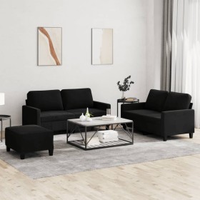 Juego de sofás con cojines 3 piezas terciopelo negro de , Sofás - Ref: Foro24-3201511, Precio: 496,31 €, Descuento: %