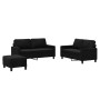Schwarzes Samt-Sofaset mit 3 Kissenstücken. von , Sofas - Ref: Foro24-3201511, Preis: 496,31 €, Rabatt: %