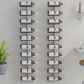 Botellero de pared para 10 botellas 2 unidades metal blanco de , Botelleros - Ref: Foro24-340906, Precio: 79,75 €, Descuento: %