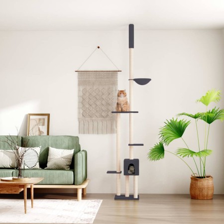 Floor-to-ceiling dark gray cat scratching tree 258.5-284.5 cm by , Cat furniture - Ref: Foro24-171719, Price: 63,36 €, Discou...