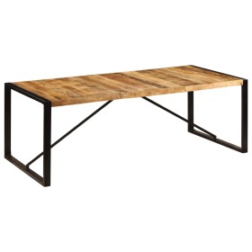 Mesa de comedor de madera maciza de mango 220x100x75 cm de , Mesas de cocina y de comedor - Ref: Foro24-247408, Precio: 293,1...
