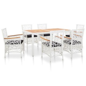Gartenmöbel-Set, 7-teilig, aus weißem Kunst-Rattan. von , Gartensets - Ref: Foro24-45997, Preis: 824,86 €, Rabatt: %