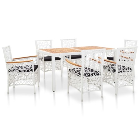 Gartenmöbel-Set, 7-teilig, aus weißem Kunst-Rattan. von , Gartensets - Ref: Foro24-45997, Preis: 824,86 €, Rabatt: %