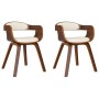 Dining chairs 2 units, curved wood and cream synthetic leather by , dining chairs - Ref: Foro24-3092378, Price: 330,78 €, Dis...