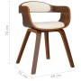Esszimmerstühle, 2 Stück, gebogene Holzstruktur und cremefarbenes Kunstleder. von , Essstühle - Ref: Foro24-3092378, Preis: 3...