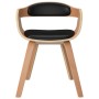 Silla de comedor de cuero sintético y madera curvada negro de , Sillas de comedor - Ref: Foro24-3092373, Precio: 152,40 €